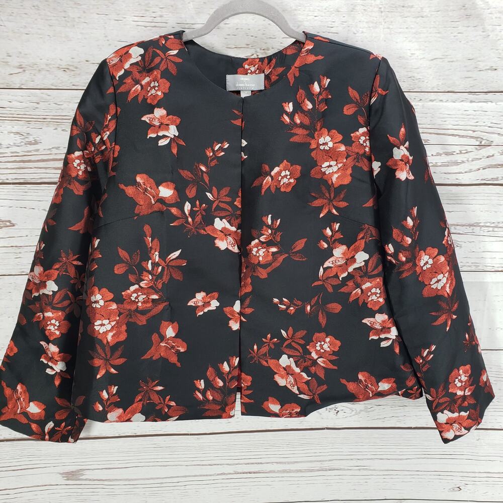 Dennis Basso Platinum Women's Floral Blazer Jacket Size 14